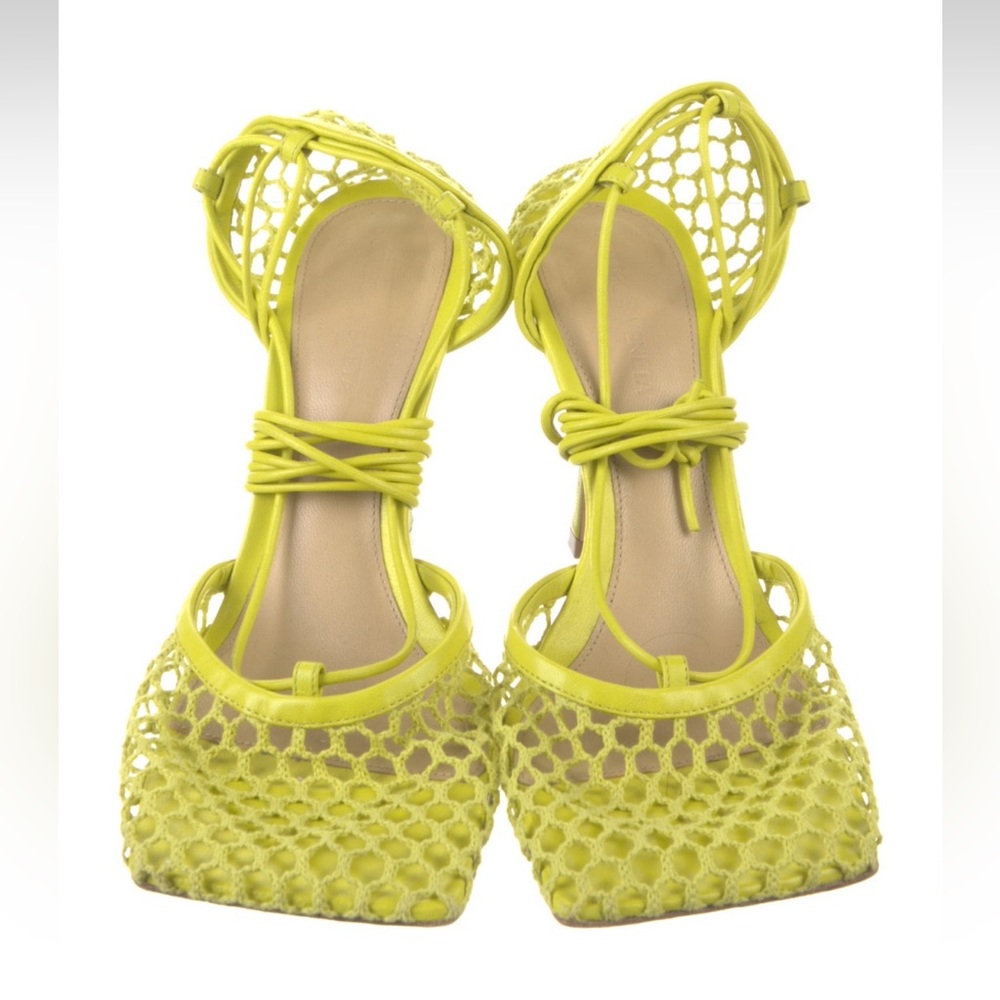 Bottega Veneta Green Woven Sandals IT38